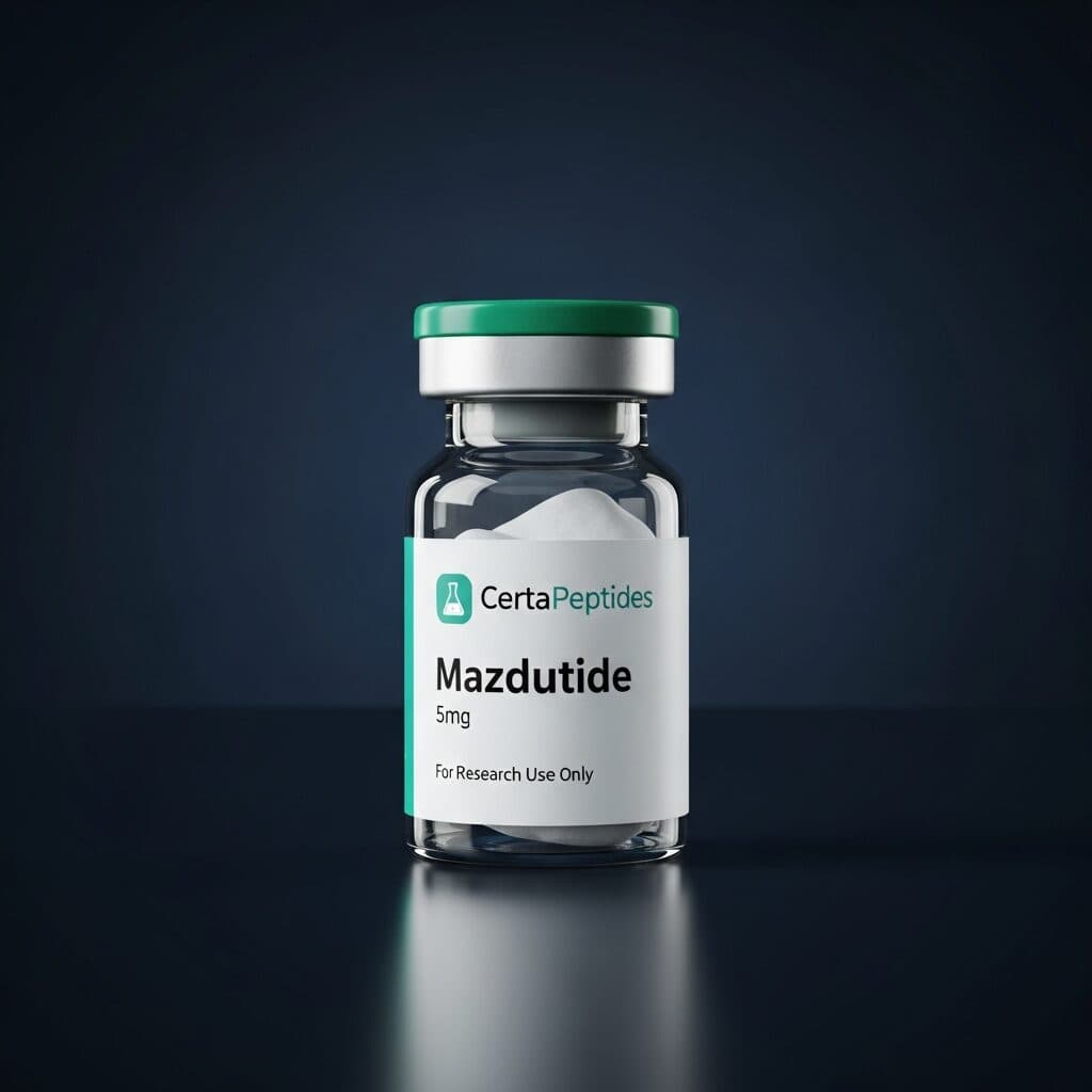 Mazdutide research peptide vial - CertaPeptides